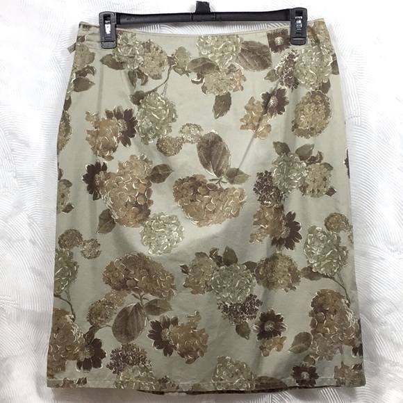 🤍 LIZWEAR JEANS Petites Floral Khaki 💯% Cotton Side Zip and Kick Pleats - Picture 7 of 7